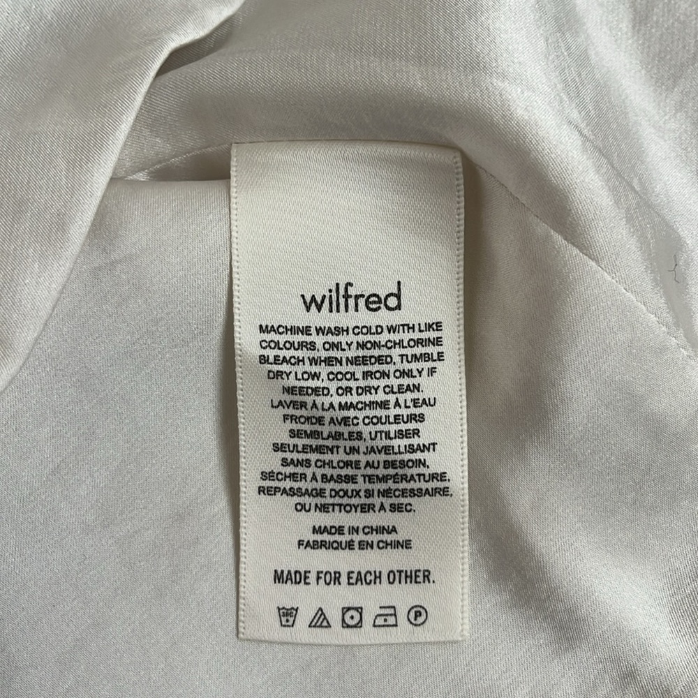Aritzia Wilfred Cream White Satin Crop Tank Top Adjustable Front Scrunch Tie XS - Picture 5 of 9